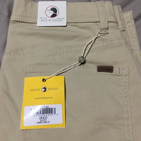Duck Head Pinpoint 5 Pocket Canvas Men’s 28x32 Pants In Color Sand,NWT - Picture 9 of 9